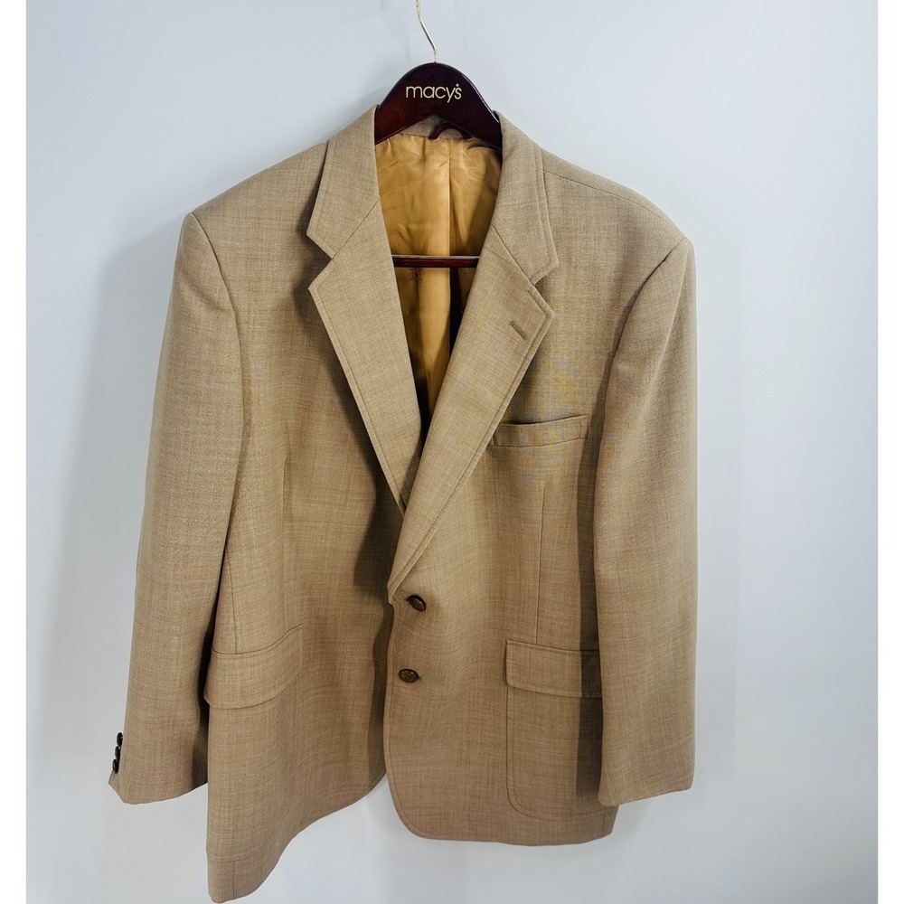 Vintage Jack Nicklaus Golden Bear Sport Coats Blazers Beige Single Breasted 46R